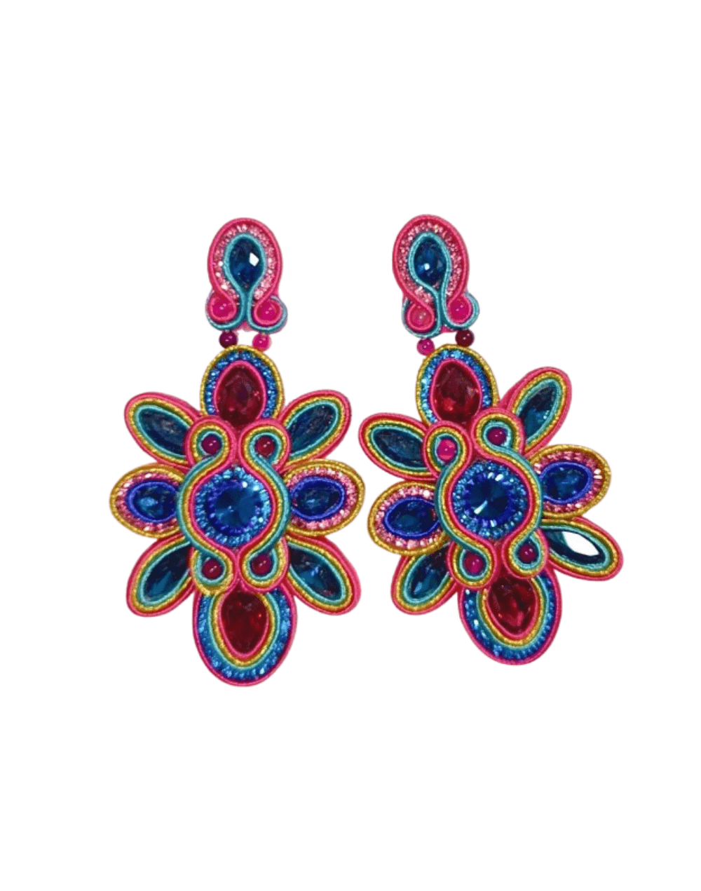 Aretes Flor Colorida