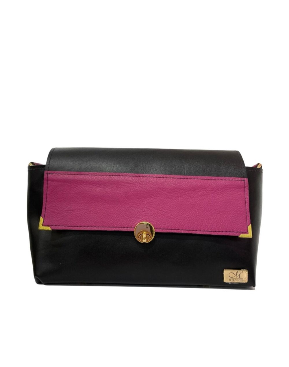 Bolso Hobo Negro Rosado