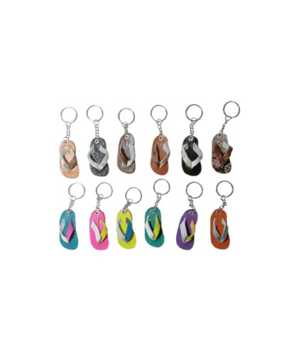 Llavero de Cuero Artesanal  Chancleta - Diversidad y Sostenibilidad