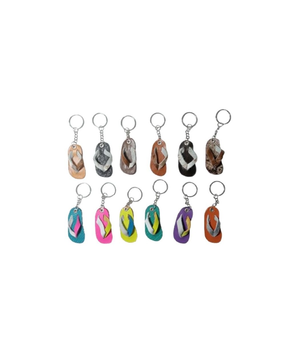 Llavero de Cuero Artesanal  Chancleta - Diversidad y Sostenibilidad