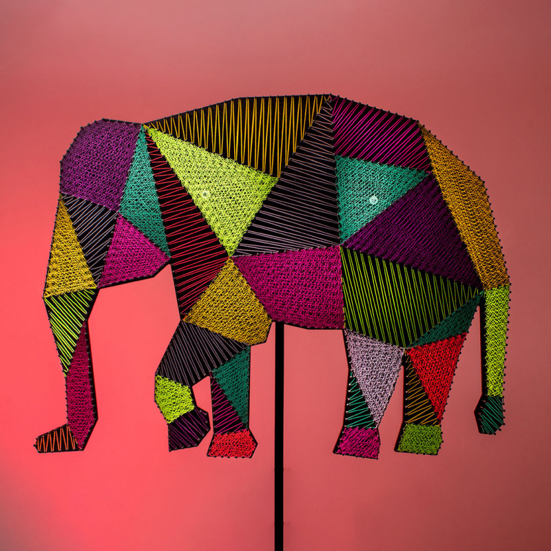 Cuadro Elefante geometrico