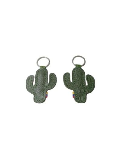 Llavero de Cuero Artesanal  Cactus - Sostenibilidad y Protección del Agua