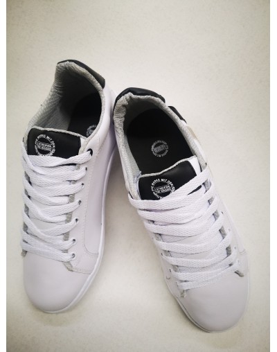 Tenis blancos casuales para hombre de amarrar