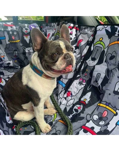 Forro protector mascotas premium cubrepuertas estampado - collares colores