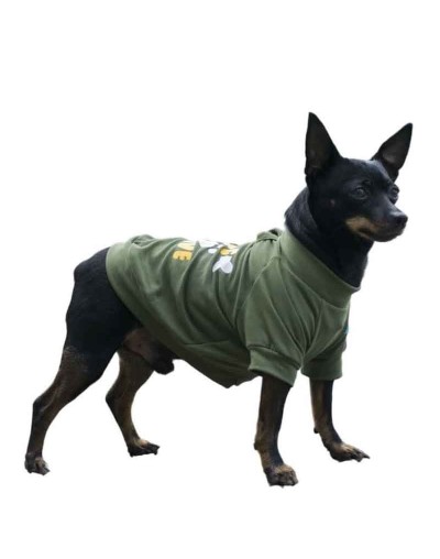 Camisetas para perros dog love -verde militar