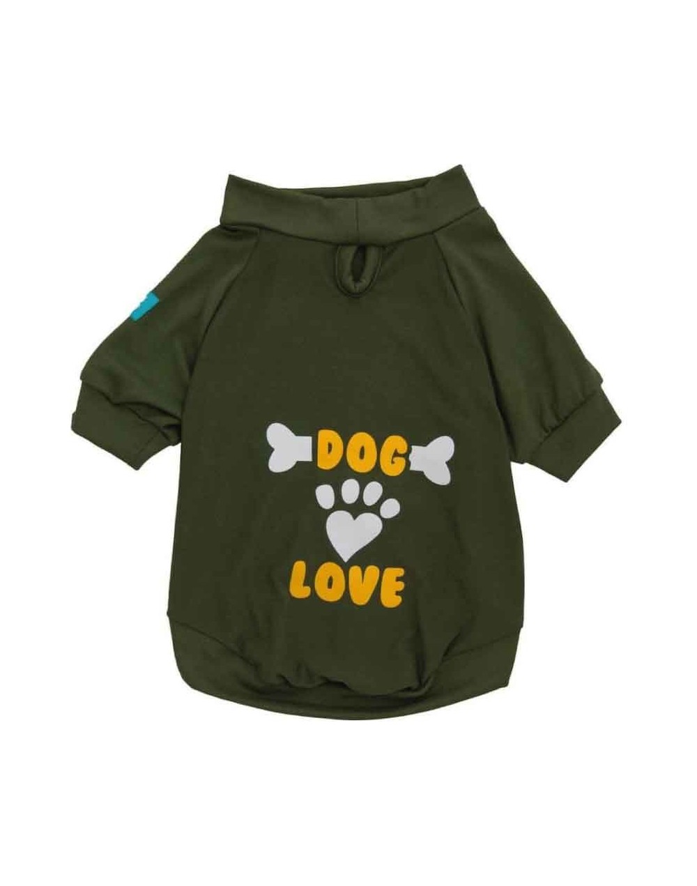 Camisetas para perros dog love -verde militar