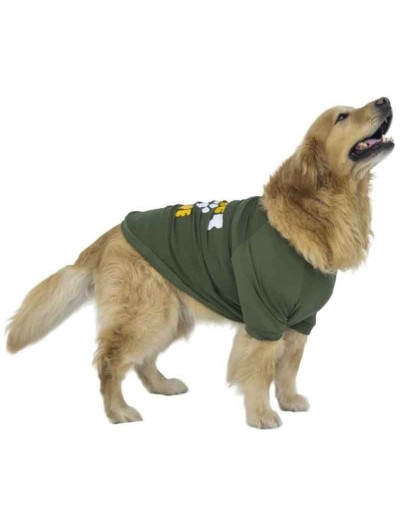 Camisetas para perros dog love -verde militar