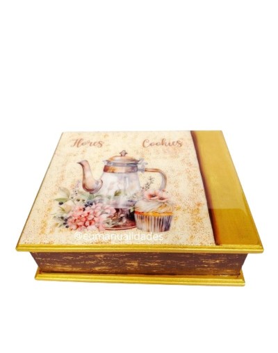 Caja seis divisiones flores cookies