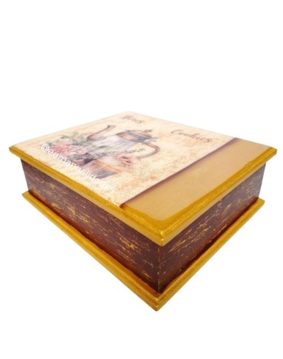 Caja seis divisiones flores cookies