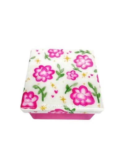 Caja pinceladas fucsia 