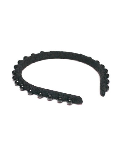 Tiara delgada con perlas negras