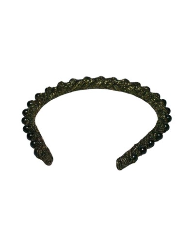 Tiara delgada brillante con Perlas color negro