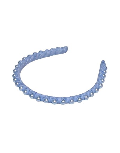 Tiara delgada con Perlas color azul bebé