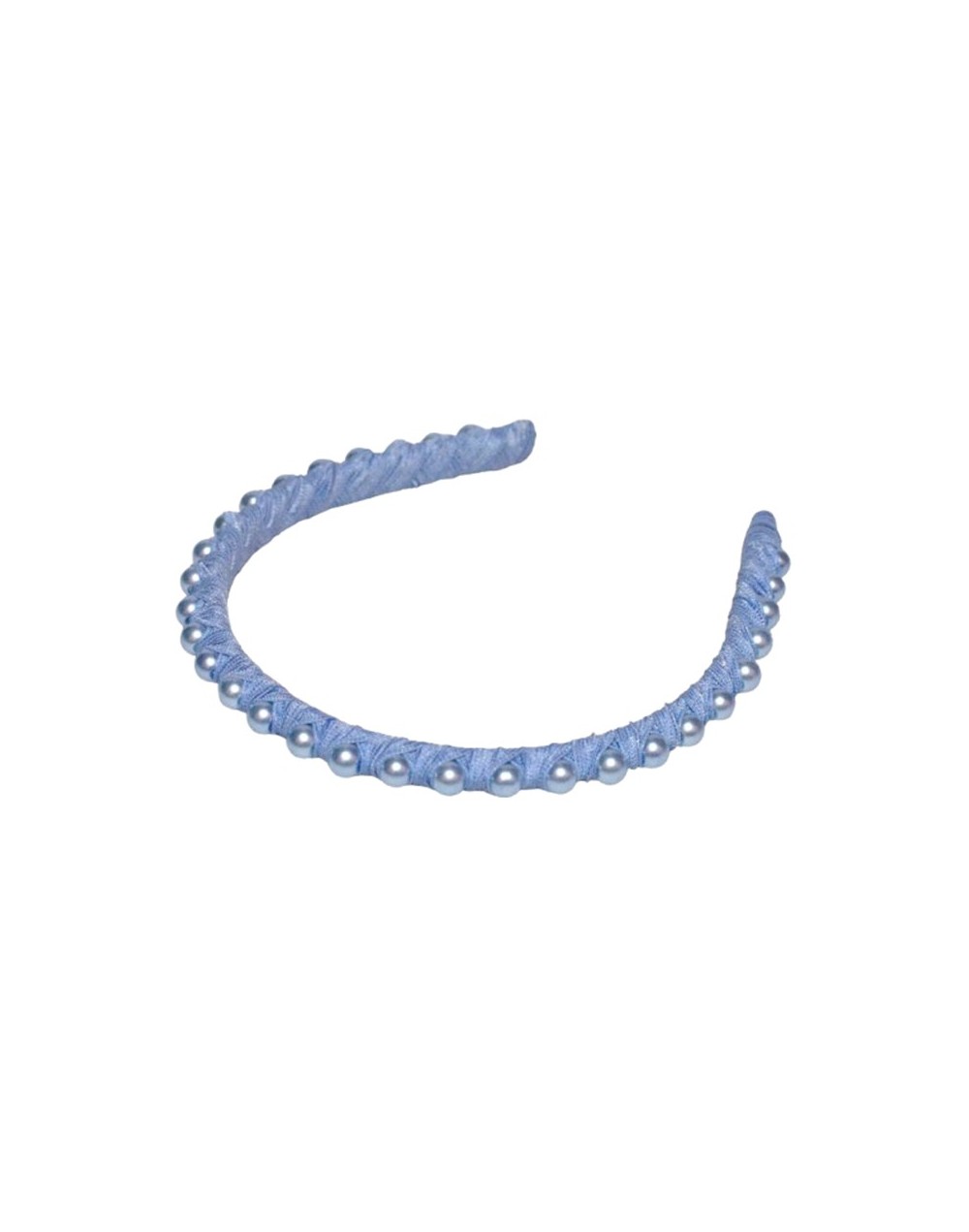 Tiara delgada con Perlas color azul bebé