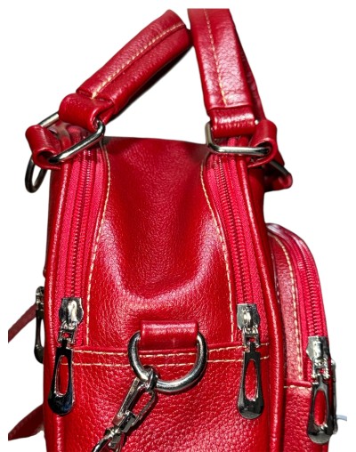 Mini Morral Cuero Rojo