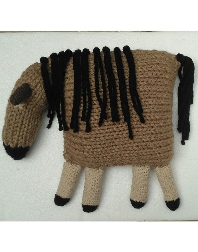 Cojín Infantil Decorativo Caballo Hecho A Mano Lana