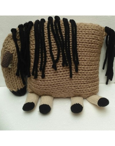 Cojín Infantil Decorativo Caballo Hecho A Mano Lana