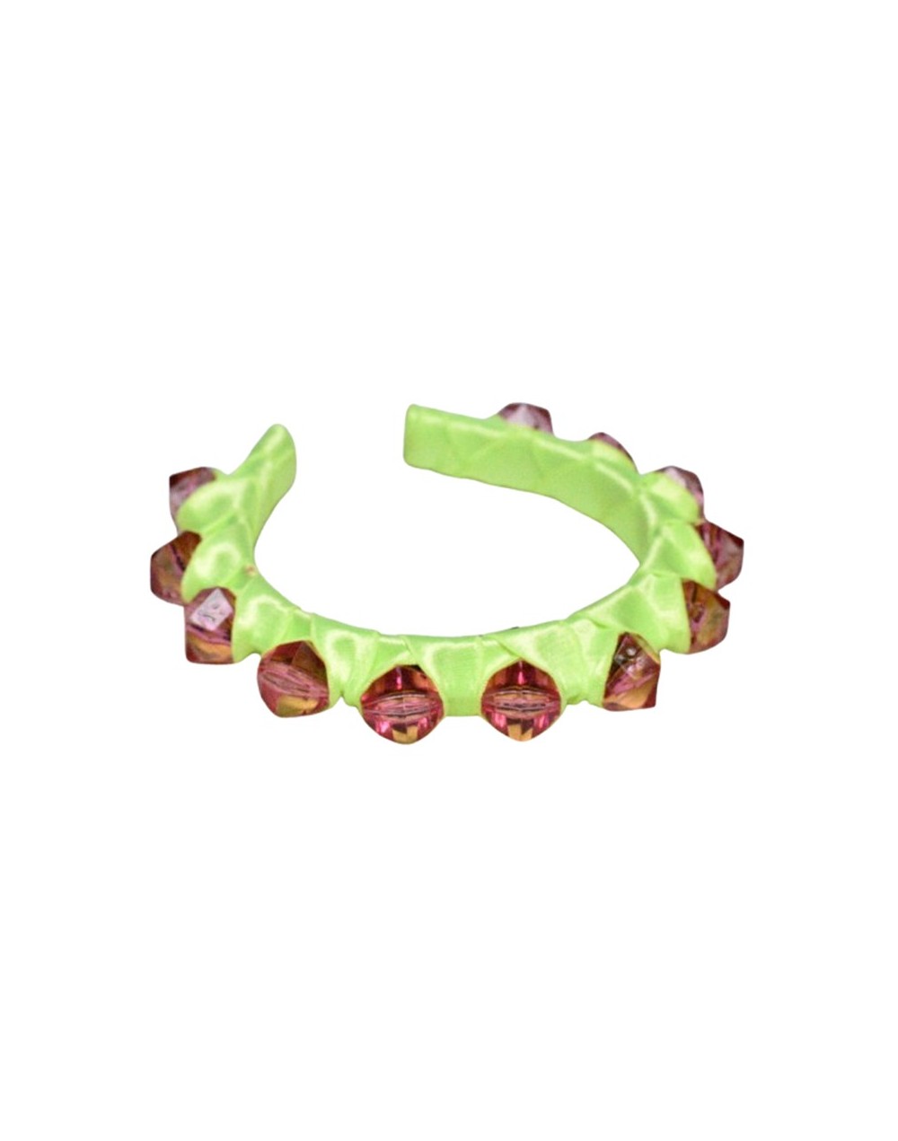 Tiara gruesa color verde biche