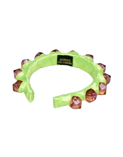Tiara gruesa color verde biche