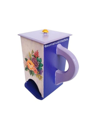 Dispensador ramo flores moradas
