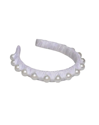 Tiara semi gruesa de perlas color Blanco