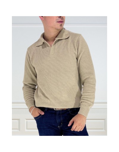   Suetér Tipo Polo Hombre Beige DUHERSH