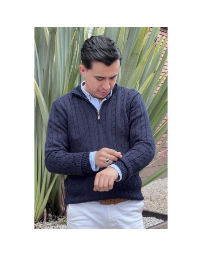Suetér Halfzip Hombre azul