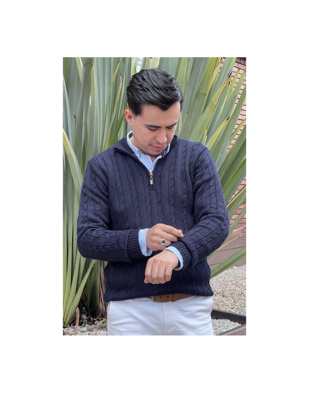 Suetér Halfzip Hombre azul