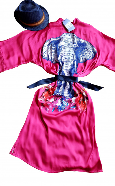 Kimono  elephant  fuchsia