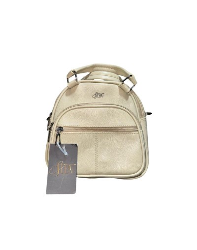 Mini Morral Cuero Beige
