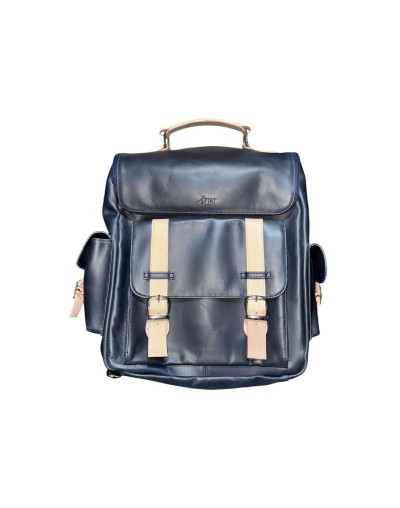Morral azul de cuero