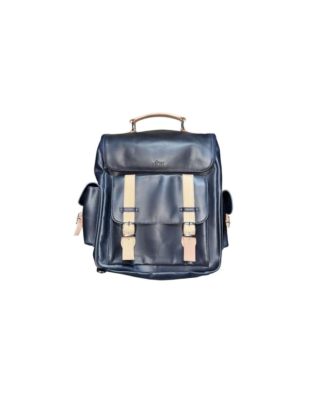 Morral azul de cuero