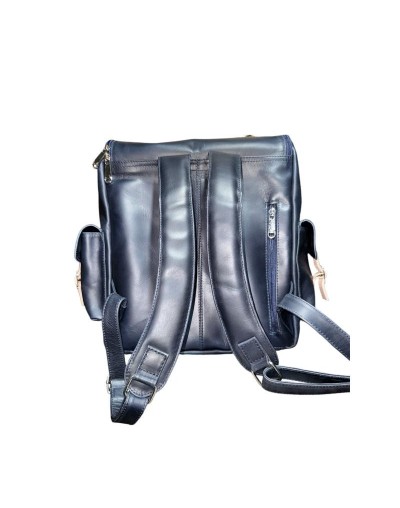 Morral azul de cuero