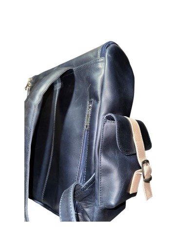 Morral azul de cuero