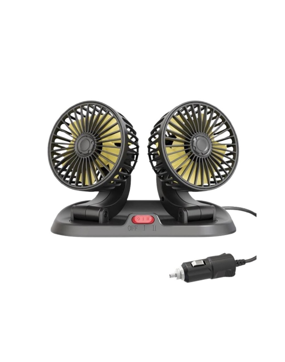 Ventilador Duo Coche Auto Interior 360° 