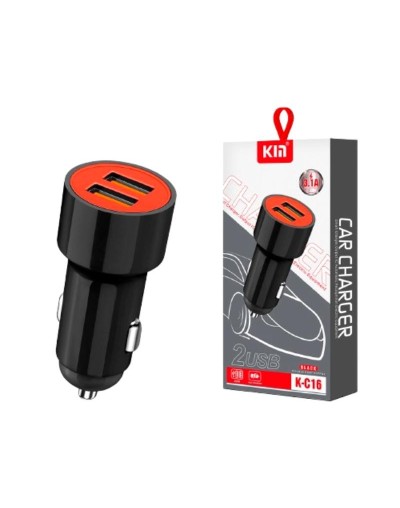 Cargador USB dual, adaptador para automóvil, cabezal de carga KIN