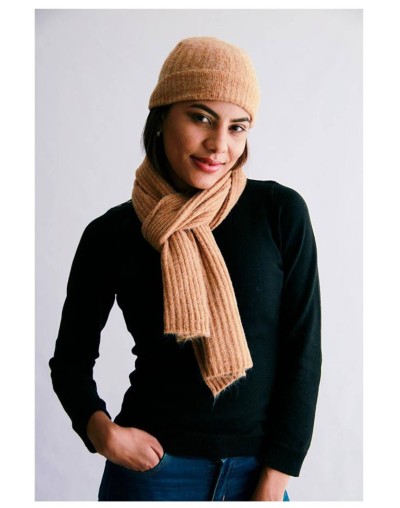 BUFANDA CONJUNTO CON GORRO LANA MELANGE
