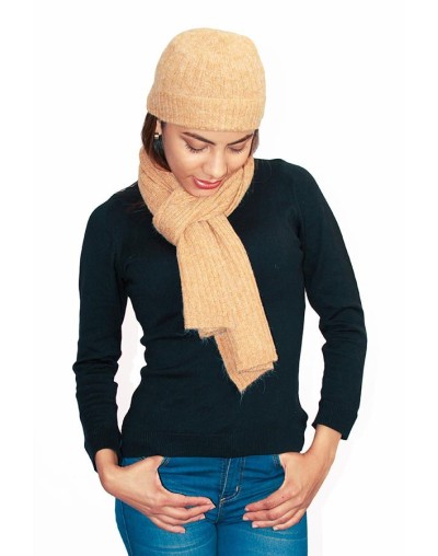 BUFANDA CONJUNTO CON GORRO LANA MELANGE