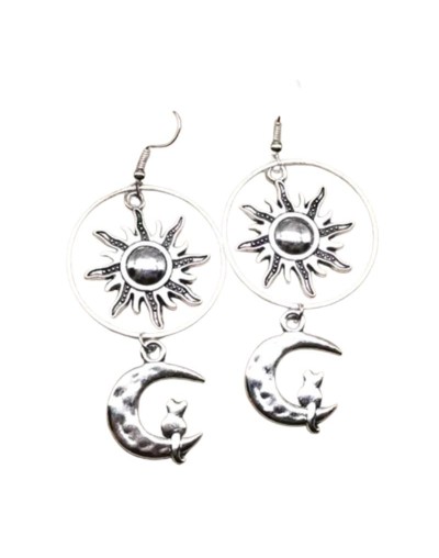 Aretes Goth Vintage Sol Luna Gato