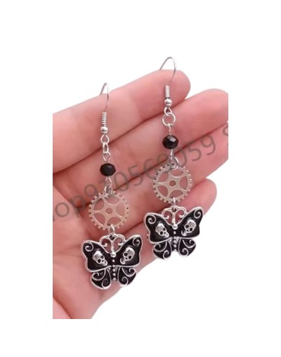 Arete Goth Mariposa Calavera