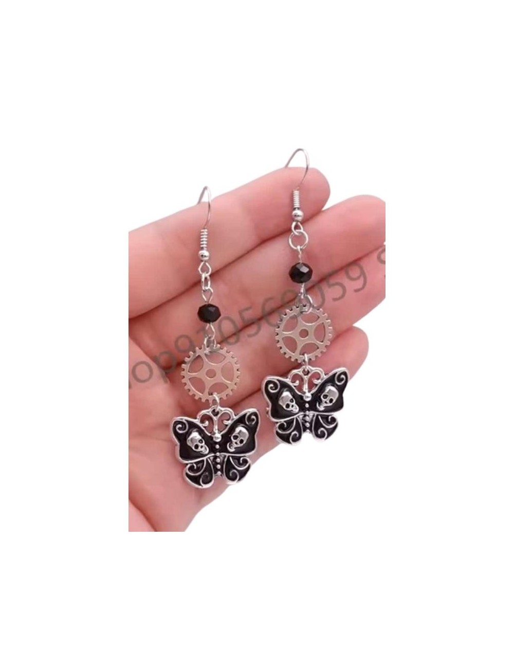 Arete Goth Mariposa Calavera