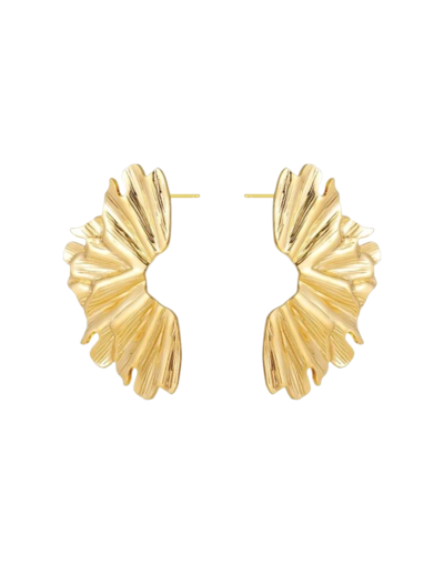 Arete media flor maxi dorada