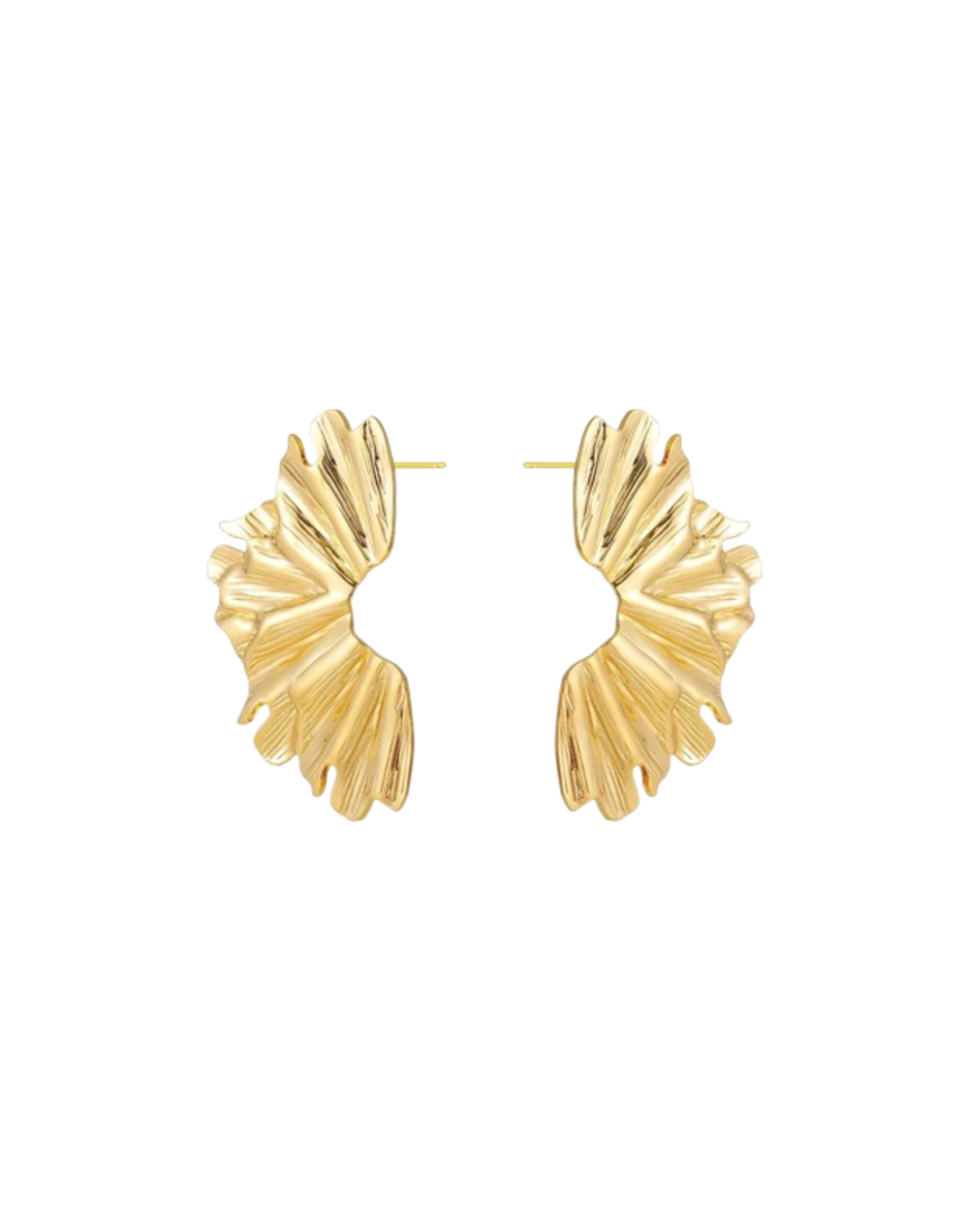 Arete media flor maxi dorada