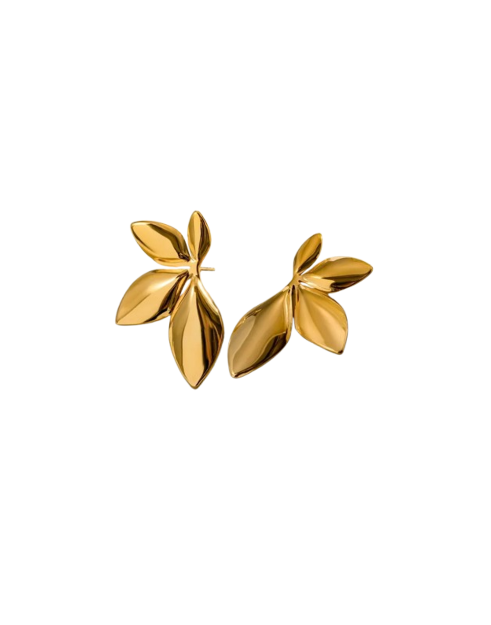Aretes hojas dorado