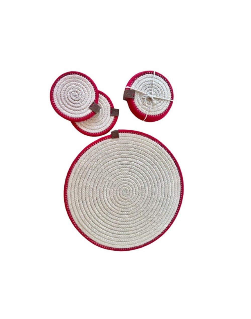 Individual con portavasos