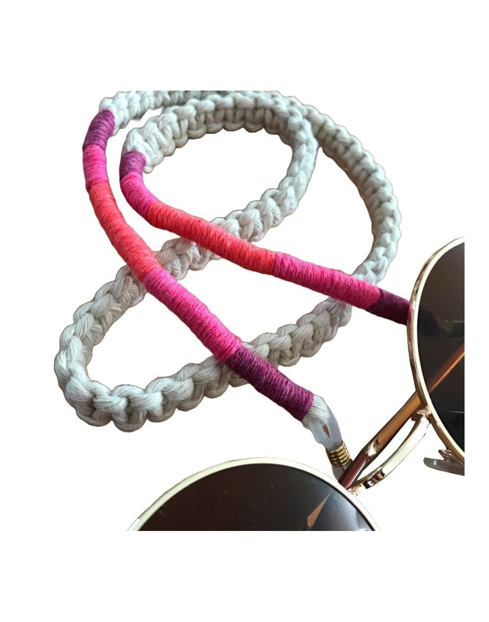 Porta gafas multicolor, macrame