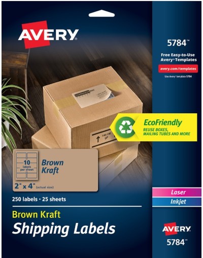 Avery®Etiquetas de envío kraft  5784