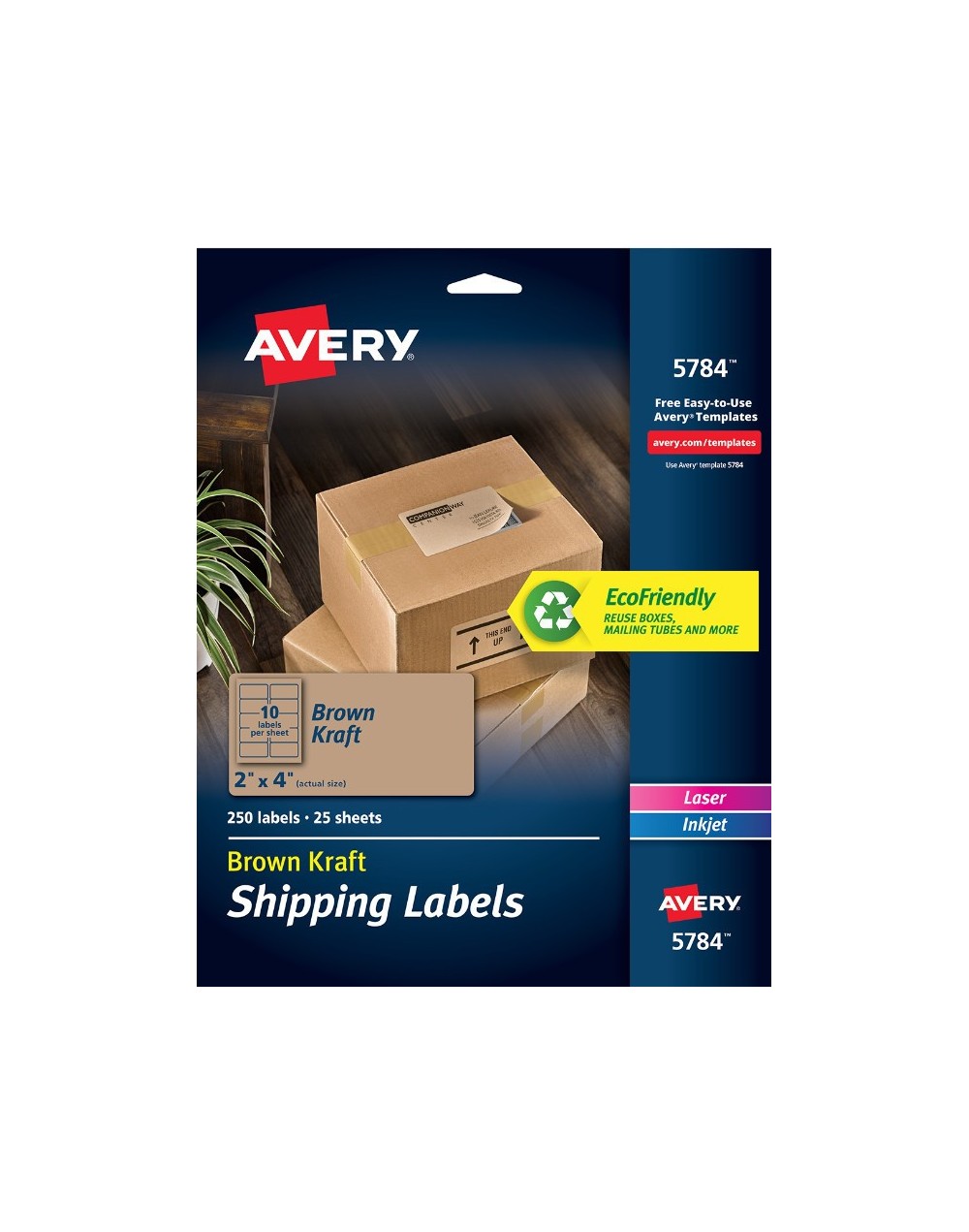 Avery®Etiquetas de envío kraft  5784
