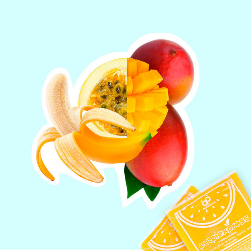 Pulpa elixir mango · banano · maracuyá x7 pulpa natural congelada unid 150g