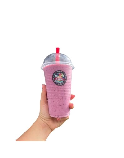 Pulpa de fruta congelada por 4 sobres de 130gr y batido sabor a frutos rojos: fresa, mora, uva, agraz, arándanos